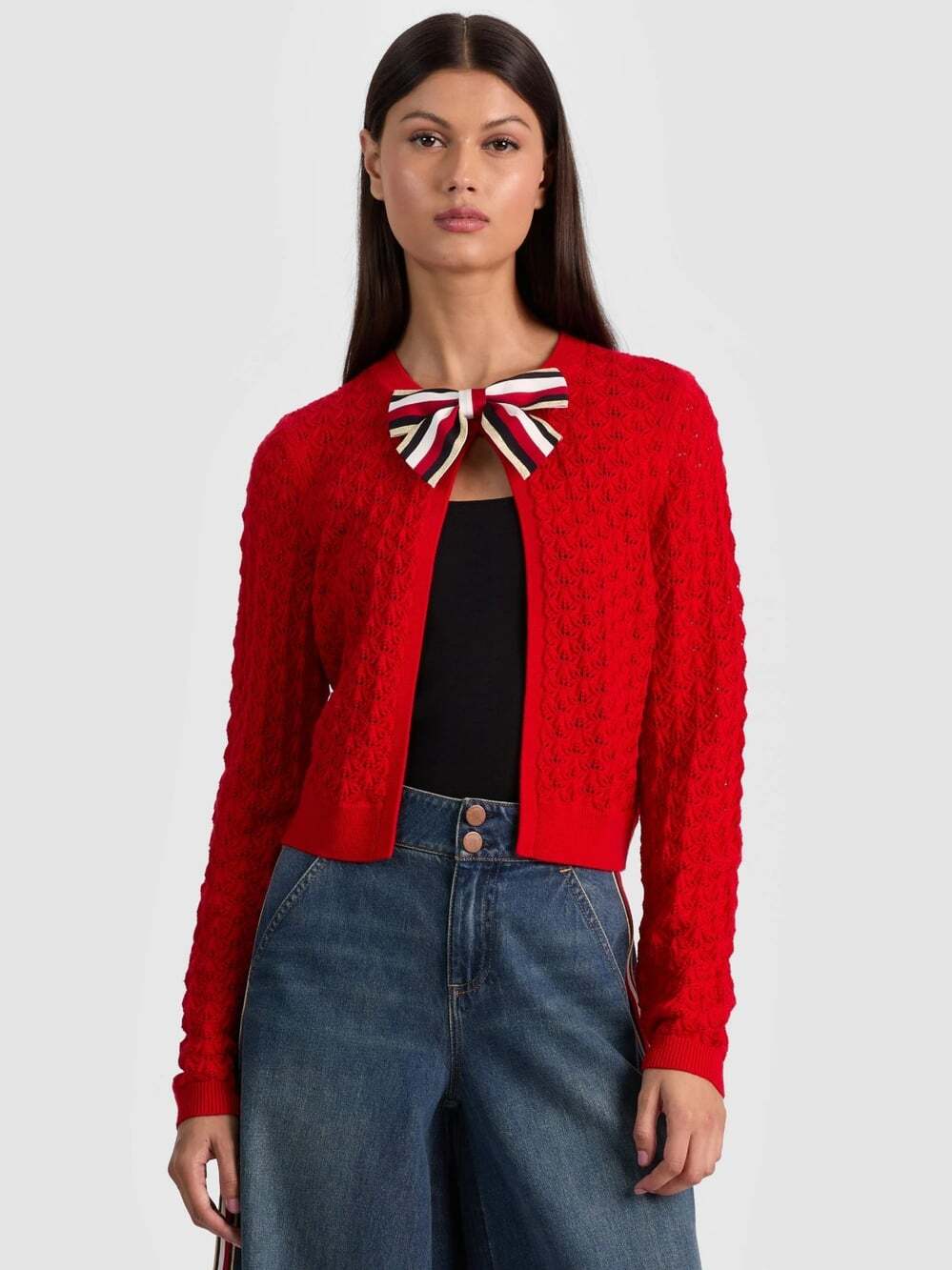 Alice + Olivia Dollie Perfect Ruby Wool Cardigan Medium NWT $440